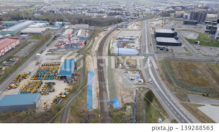 JR千歳線に建設中のエスコンフィールド北海道最寄り駅 139288563