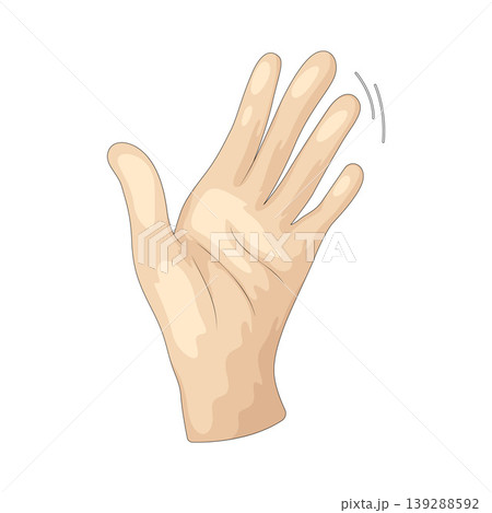 Illustration of Wave Hand Illustration of Wave Hand 139288592