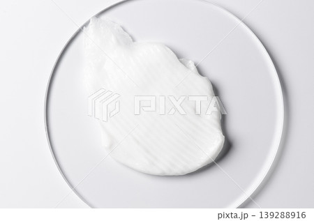 A sample of a cosmetic product. A moisturizing gel or shaving cream or body milk. A sample of a cosmetic product. A moisturizing gel or shaving cream or body milk. 139288916