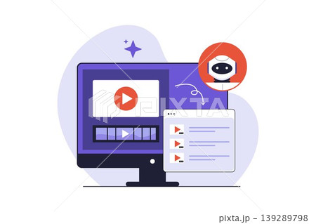 Illustration of AI Clip Maker for Social Media Video Editing 139289798