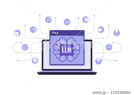 Illustration of Large Language Model LLM Neural Network 139289804