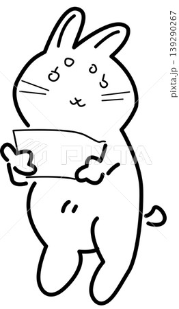 bunny is holding a piece of paper bunny is holding a piece of paper 139290267