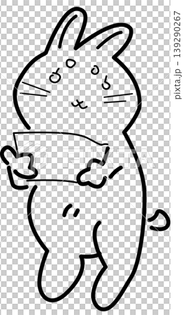 bunny is holding a piece of paper bunny is holding a piece of paper 139290267