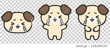 一組哭泣的狗的插圖 139290354