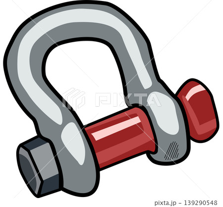 Shackles with Red Pin and Bolt flat Illustration 139290548