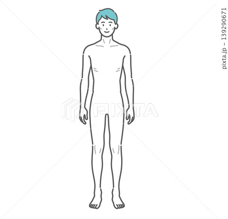 痩せ型の成人男性の全身イラスト（正面） 139290671