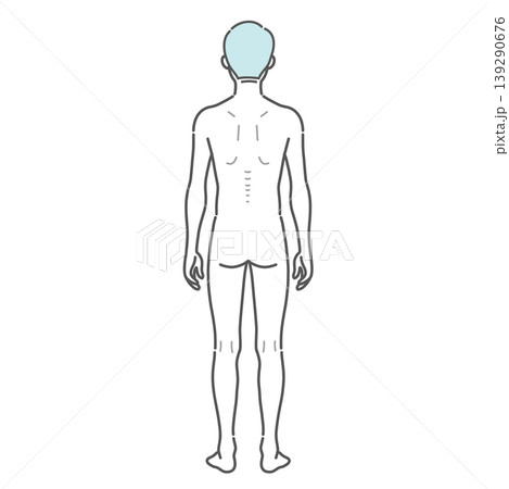 痩せ型のシニア男性の全身イラスト(後ろ姿) 痩せ型のシニア男性の全身イラスト(後ろ姿) 139290676