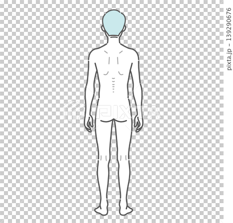 痩せ型のシニア男性の全身イラスト(後ろ姿) 痩せ型のシニア男性の全身イラスト(後ろ姿) 139290676