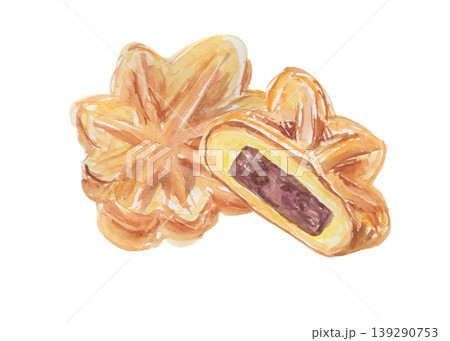 もみじ饅頭の水彩イラスト2 もみじ饅頭の水彩イラスト2 139290753