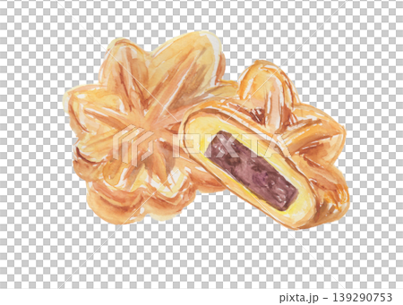 もみじ饅頭の水彩イラスト2 もみじ饅頭の水彩イラスト2 139290753