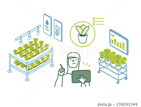 野菜工場のイメージイラスト 野菜工場のイメージイラスト 139291349