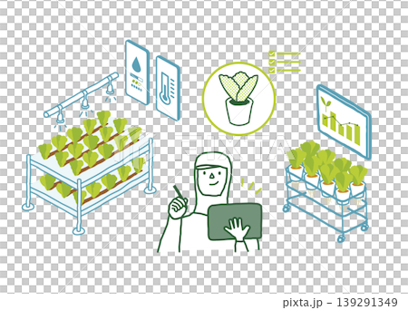 Conceptual illustration of a vegetable factory Conceptual illustration of a vegetable factory 139291349
