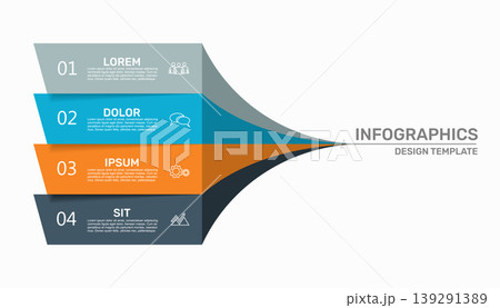 Business infographic template with four...のイラスト素材 [139291389] - PIXTA