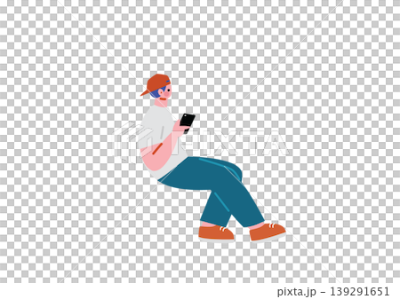 スマホを操作する男性のイラスト スマホを操作する男性のイラスト 139291651