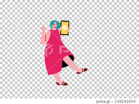 操作智能手機的婦女的例證 操作智能手機的婦女的例證 139291654