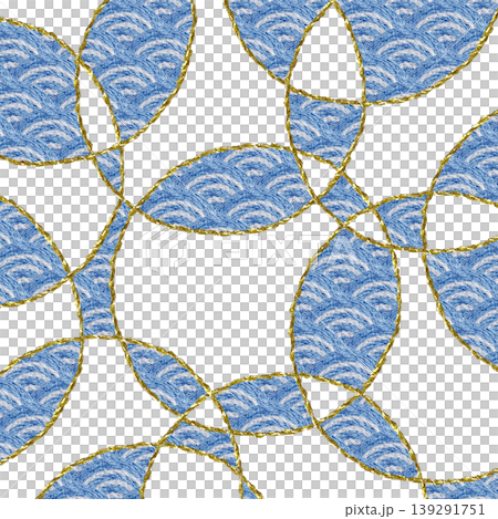 【日式青海波背景裝潢】手工刺繡插畫素材 【日式青海波背景裝潢】手工刺繡插畫素材 139291751
