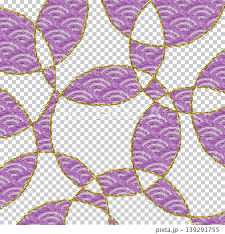 【日式青海波背景裝潢】手工刺繡插畫素材 139291755