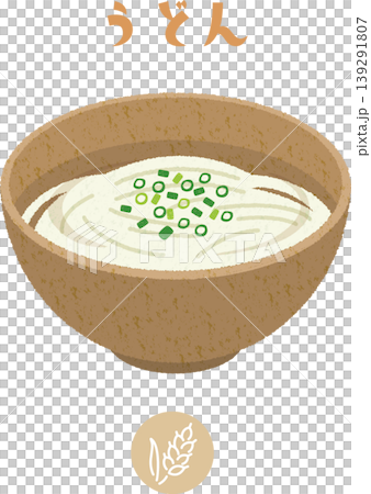 学校給食のうどんとアレルゲン表示アイコンのイラスト 学校給食のうどんとアレルゲン表示アイコンのイラスト 139291807