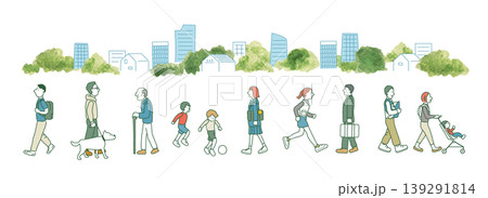 都市の風景と人々 139291814