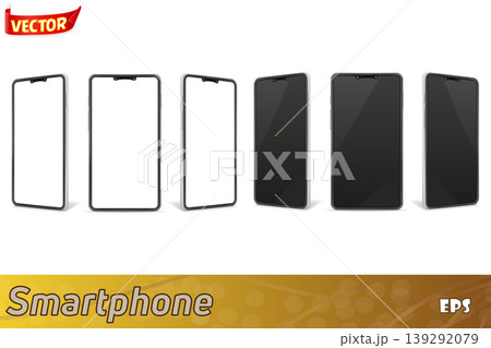realistic smartphone blank mock up mobile phone for design vector illustration 139292079