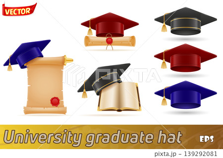 university college and academy graduate hat vector illustration 139292081