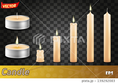burning wax candle vector illustration 139292083