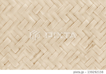 Old bamboo weaving pattern, woven rattan mat texture for background and design art work. 139292138