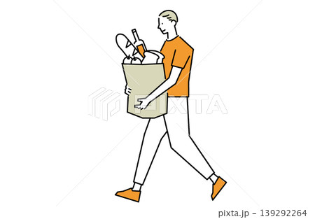 食料品の買い出しをする男性 食料品の買い出しをする男性 139292264