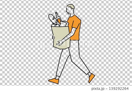 食料品の買い出しをする男性 食料品の買い出しをする男性 139292264