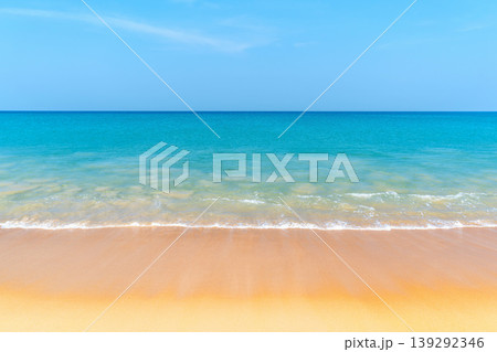 Beautiful beach with clean sand and ocean waves. Beautiful beach with clean sand and ocean waves. 139292346