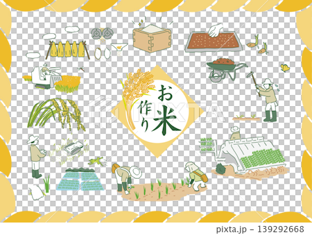 お米作りの1年イラスト セット お米作りの1年イラスト セット 139292668