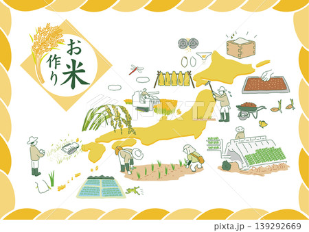 お米作りの1年イラスト セット お米作りの1年イラスト セット 139292669