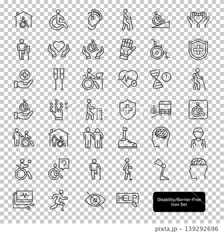 Disability and Barrier-Free Icon Set Disability and Barrier-Free Icon Set 139292696