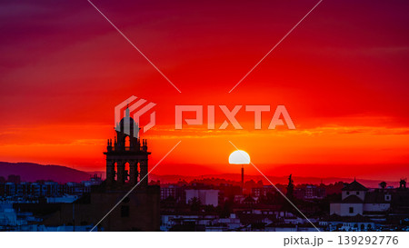 Sunrise over the city of Cordoba, Spain, with views of the historic centre. 139292776