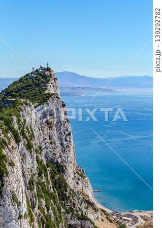 Aerial view of top of Gibraltar Rock, in Upper Rock Natural Reserve 139292782