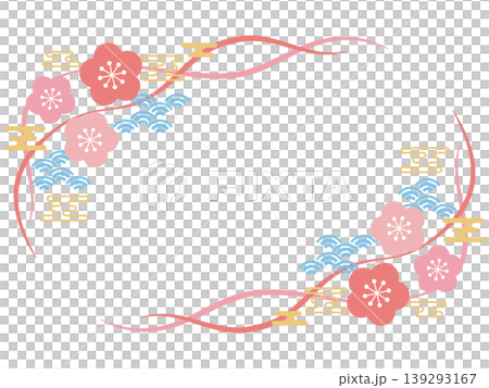 Retro-pop plum blossom frame (horizontal orientation) 139293167