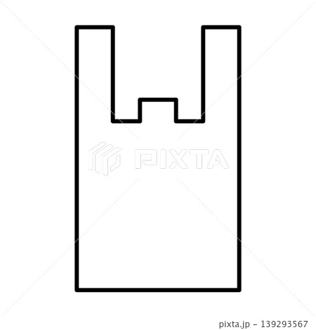 レジ袋のシンプルなアイコンイラスト(線画)001 レジ袋のシンプルなアイコンイラスト(線画)001 139293567