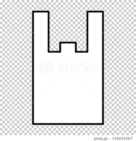 レジ袋のシンプルなアイコンイラスト(線画)001 レジ袋のシンプルなアイコンイラスト(線画)001 139293567