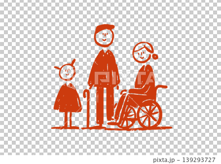 A gentle, hand-drawn style illustration depicting a wheelchair user and their caregiver together. 139293727