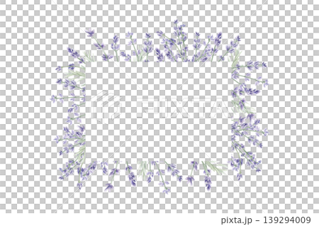 Watercolor lavender floral frame with purple sprigs. Hand drawn botanical rectangular border for wedding invitations, greeting cards and spa branding. Provence style illustration isolated on white. Watercolor lavender floral frame with purple sprigs. Hand drawn botanical rectangular border for wedding invitations, greeting cards and spa branding. Provence style illustration isolated on white. 139294009