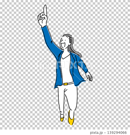 A simple full-body illustration of a cheerful, smiling businesswoman running. A simple full-body illustration of a cheerful, smiling businesswoman running. 139294066