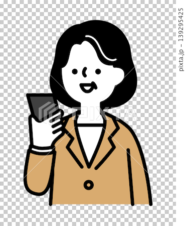 スマホでビデオ通話するシニア女性 139295425