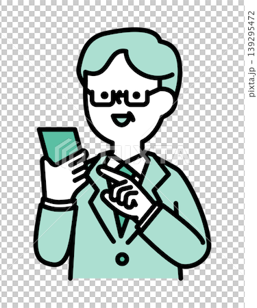 Senior man operating a smartphone with a smile Senior man operating a smartphone with a smile 139295472