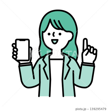 スマホの使い方をレクチャーする女性のイラスト スマホの使い方をレクチャーする女性のイラスト 139295479