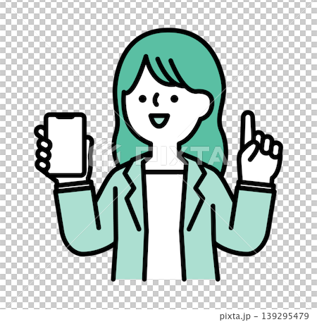 スマホの使い方をレクチャーする女性のイラスト スマホの使い方をレクチャーする女性のイラスト 139295479