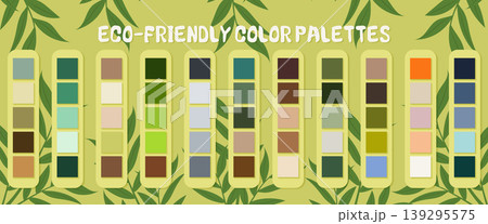 Eco friendly natural color palette collection for branding vector illustration. Eco friendly natural color palette collection for branding vector illustration. 139295575