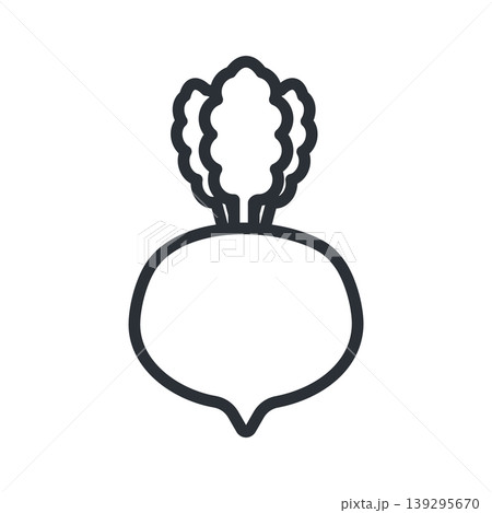 かぶの線画アイコン シンプルで使いやすい野菜のアウトラインイラスト 139295670