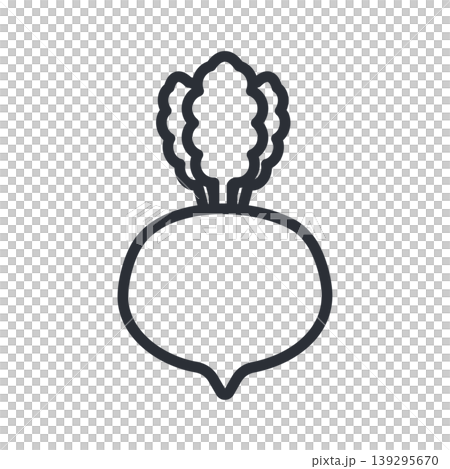 かぶの線画アイコン シンプルで使いやすい野菜のアウトラインイラスト 139295670