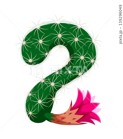 Cacti prickly plant, cactus font type cartoon number 2 two. Desert cacti type numeral symbol, Mexican cactus typeface vector digit. Plant leaf font figure or prickly succulent typography number Cacti prickly plant, cactus font type cartoon number 2 two. Desert cacti type numeral symbol, Mexican cactus typeface vector digit. Plant leaf font figure or prickly succulent typography number 139296049