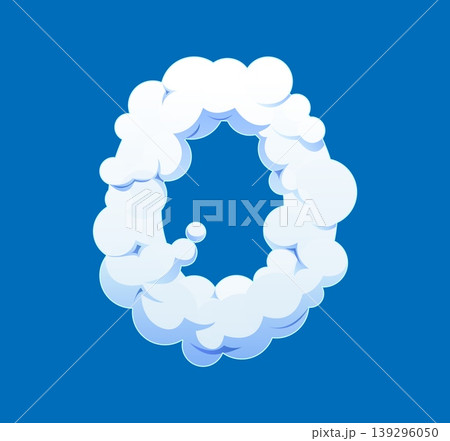 Cartoon white cloud font number 0 zero. White smoke font figure, fluffy cloud type isolated vector digit. White mist typeface number or heaven cloudy sky typography numeral symbol Cartoon white cloud font number 0 zero. White smoke font figure, fluffy cloud type isolated vector digit. White mist typeface number or heaven cloudy sky typography numeral symbol 139296050